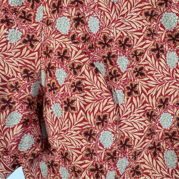 Vintage Suttles & Seawinds Red Beige Printed Floral Button Shirt Size L - Picture 9 of 16